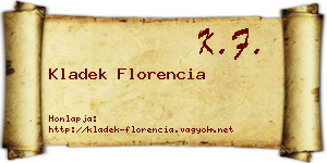 Kladek Florencia névjegykártya